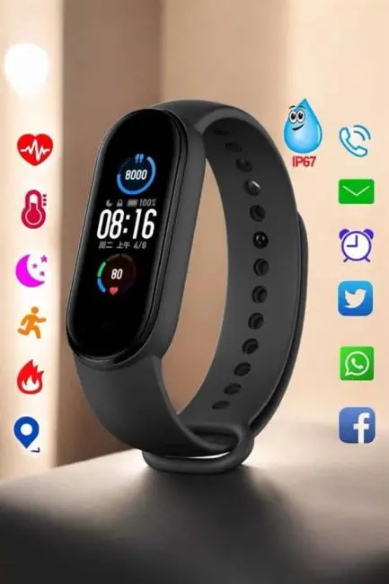 Akıllı Bileklik Fitness ve Sağlık İçin Akıllı Bileklik Adım Sayar Kalp Atışı Uyku İzleme