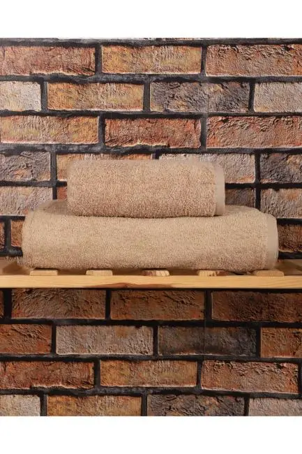 2 Parça %100 Pamuklu Soft Lüx Banyo Havlu Seti Kahve