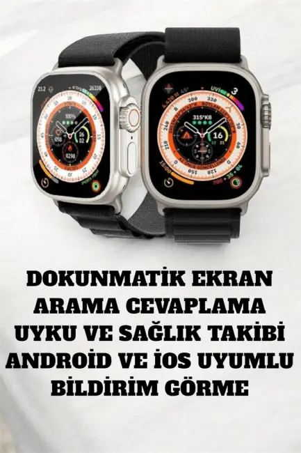 49MM Ekranlı Kan Basıncı ve Adımsayar Özellikli Bluetooth Akıllı Saat