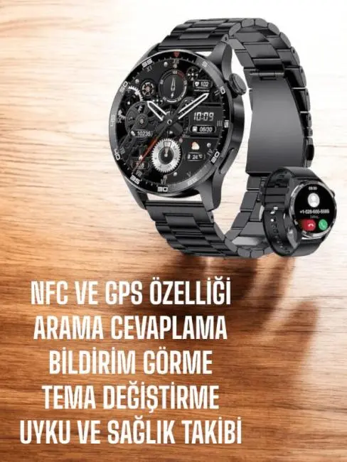 Çift Kordonlu Yüksek Çözünürlüklü Akıllı Saat Uyku İzleyici & Spor Modları