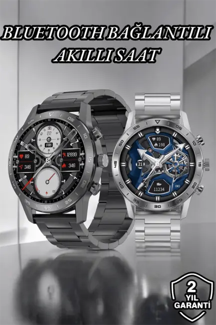 Suya Dayanıklı Dokunmatik Akıllı Saat Bluetooth 5.0 Sesli Asistan ve Sağlık Takibi