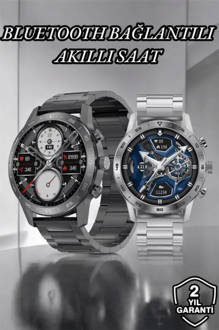 Suya Dayanıklı Dokunmatik Akıllı Saat Bluetooth 5.0 Sesli Asistan ve Sağlık Takibi