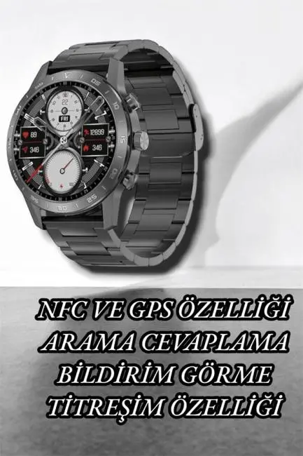 NFC ve Kablosuz Şarjlı Akıllı Saat EKG Nabız & Spor Modları ile iOS ve Android Uyumlu