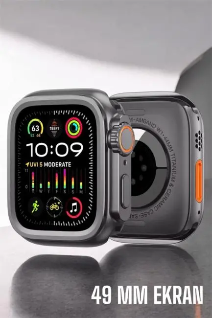 45 MM Gri Kasa Ultra Akıllı Saat Sesli Görüşme Sağlık Takibi Suya Dayanıklı