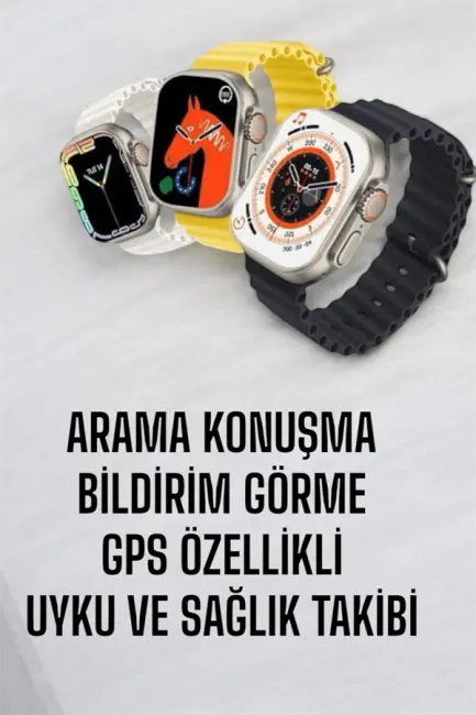 45 MM Gri Kasa Ultra Akıllı Saat Sesli Görüşme Sağlık Takibi Suya Dayanıklı
