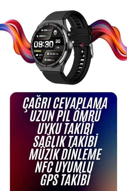 Amoled Ekran Akıllı Saat Üç Kordonlu İOS Android Uyumlu