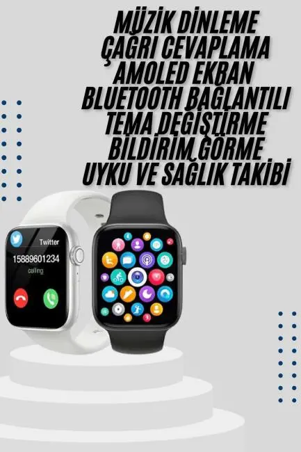 Akıllı Saat Yeni Nesil Android ve İOS Uyumlu Titreşim Modlu Alarm Kronometre
