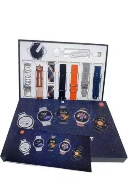 7 Kordonlu Akıllı Saat Siyah Kasa Dokunmatik Ekran Uyku ve Sağlık Takibi