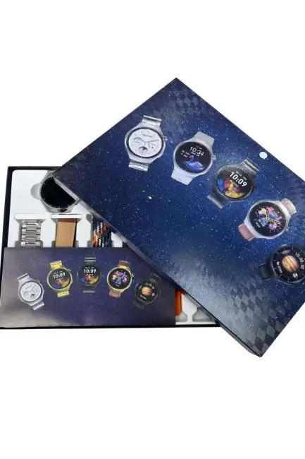 Unısex Yuvarlak Ekranlı 7 Kordonlu Akıllı Saat GPS Destekli Çoklu Kordon Seçeneği