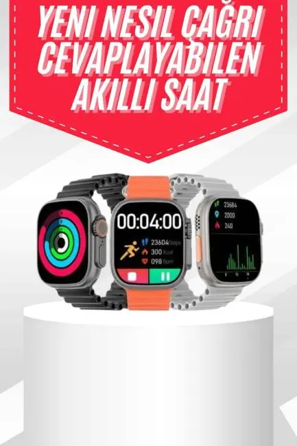 Android ve İOS Uyumlu Uyku ve Sağlık Takibi Yapabilen 3 Kordonlu Akıllı Saat