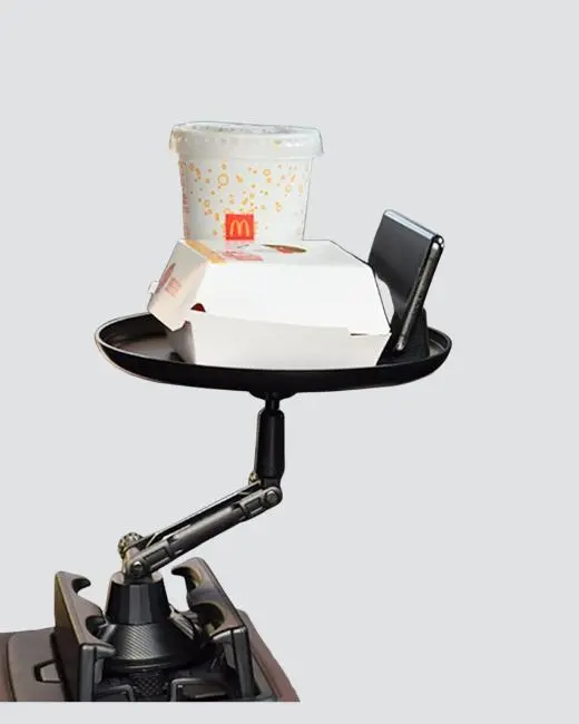 Araç Bardaklık Tepsisi 360° Dönebilen Kol Ayarlı Geniş Yemek Alanlı