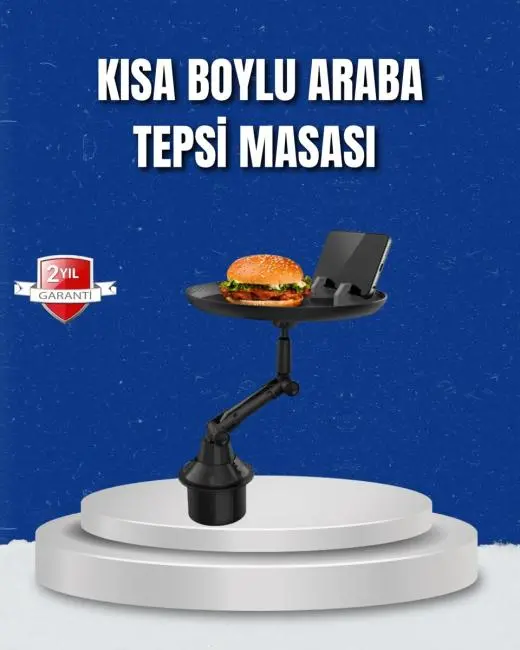 Ayarlanabilir Araç İçi Bardaklık Tepsisi 9 İnç Geniş Alan ve Telefon Standlı