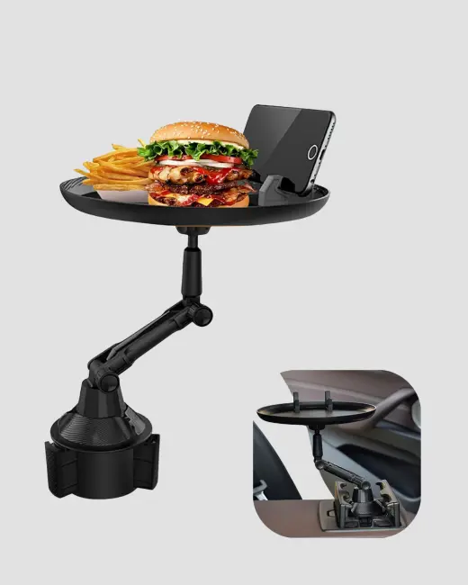 Ayarlanabilir Araç İçi Bardaklık Tepsisi 9 İnç Geniş Alan ve Telefon Standlı