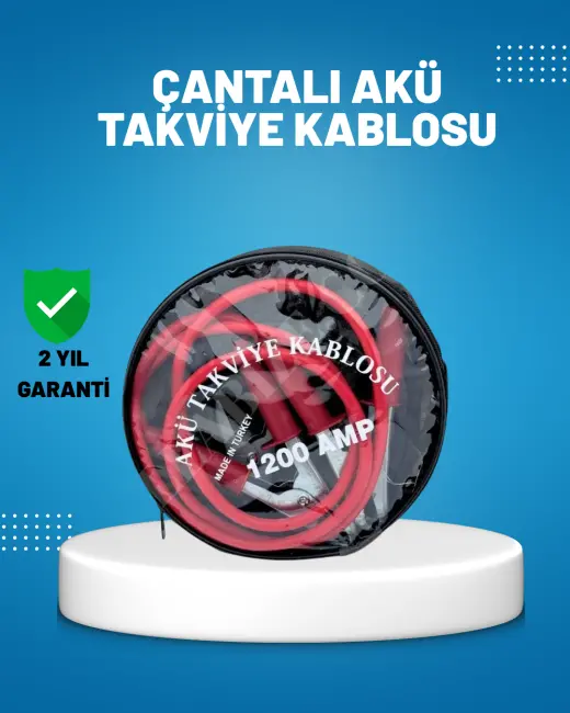 1200 Amper Akü Takviye Kablosu 2 Metre İzoleli Bakır Uçlu