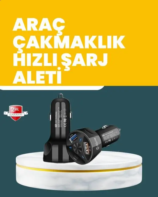 55W Hızlı Şarj Araç Çakmaklık Adaptörü QC 3.0 PD