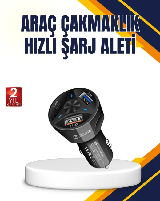 Polygold Quick Charger 55W Araç Şarj Cihazı PD USB C Destekli