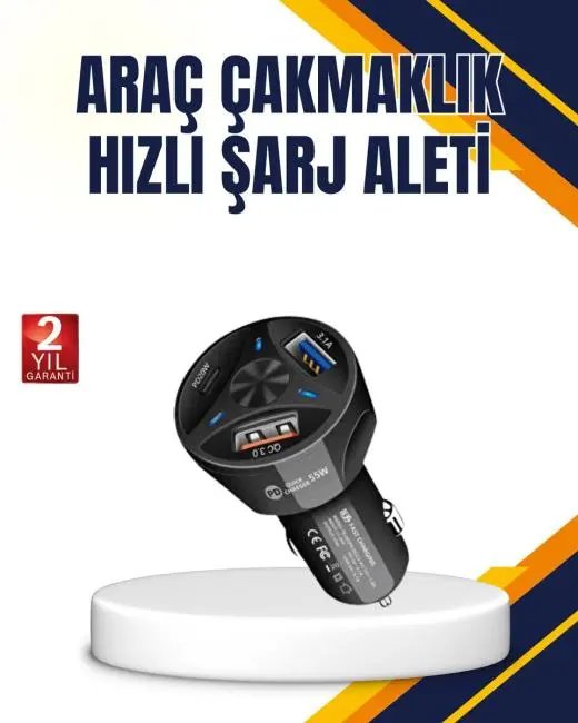 Polygold Quick Charger 55W Araç Şarj Cihazı PD USB C Destekli