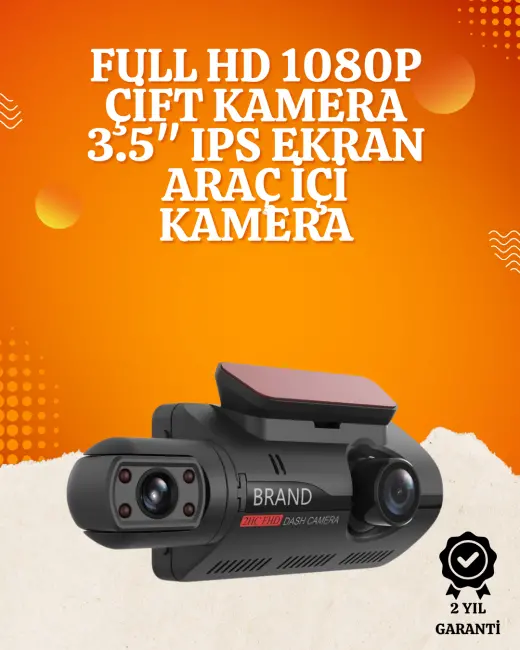 WiFi Destekli Araç Kamerası – 3 inç Ekran 1080P Ön ve 720P İç Kamera