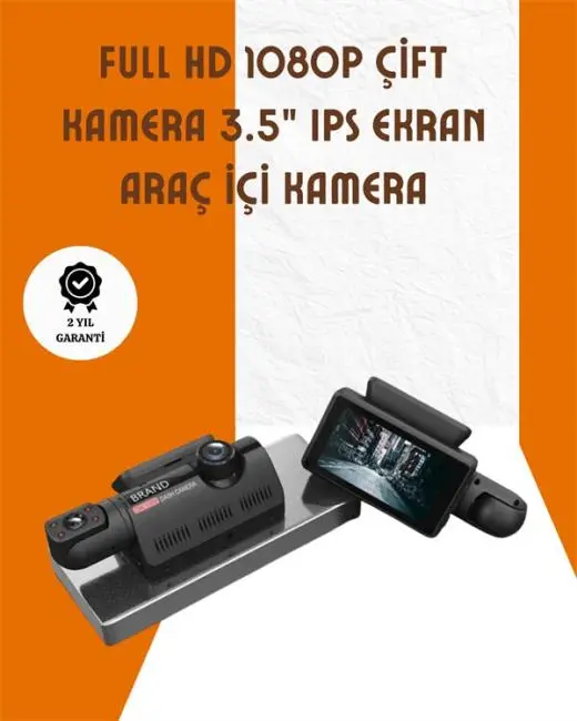 Araç İçi ve Ön Kameralı 3 İnç IPS Ekranlı Full HD Güvenlik Kamerası