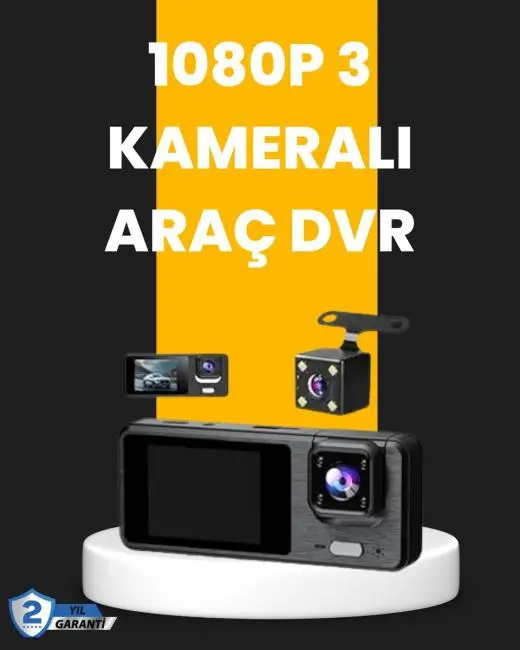 Çok Açılı Araç İçi DVR | Ön İç Arka Kamera Döngü Video Kaydı