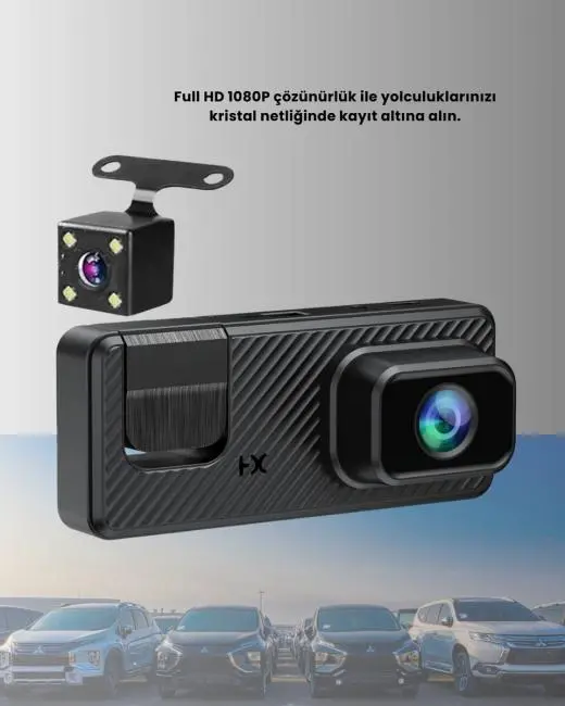 Çok Açılı Araç İçi DVR | Ön İç Arka Kamera Döngü Video Kaydı