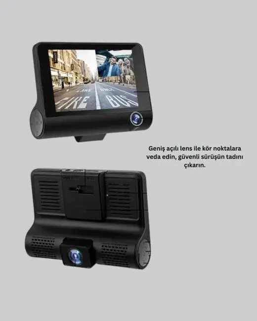 170° Geniş Açılı Araç Kamerası – 4.0” IPS Ekranlı Full HD DVR