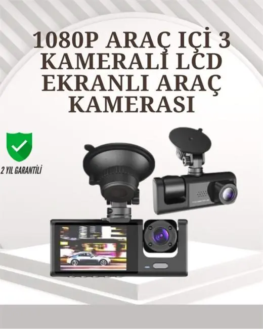 TA-01 1080P Ön 720P Arka ve İç Kamera Sistemli DVR