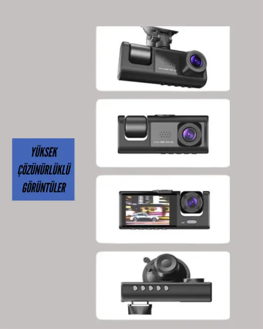 TA-01 1080P Ön 720P Arka ve İç Kamera Sistemli DVR