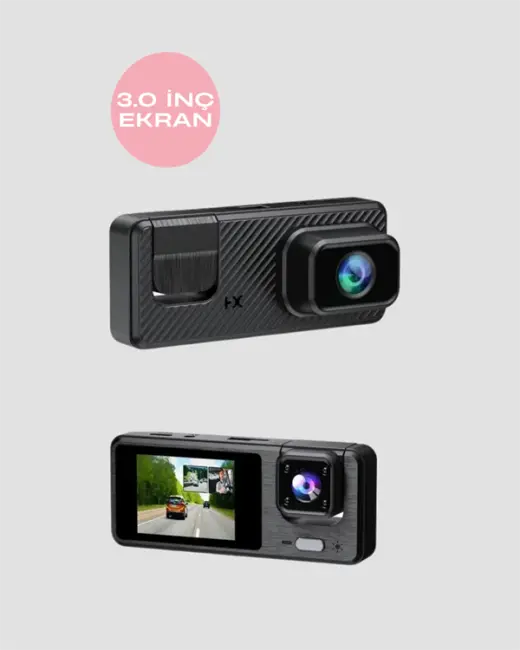 1080P 3 Kameralı Araç DVR – Döngü Kayıt ve Geri Görüş Özellikli