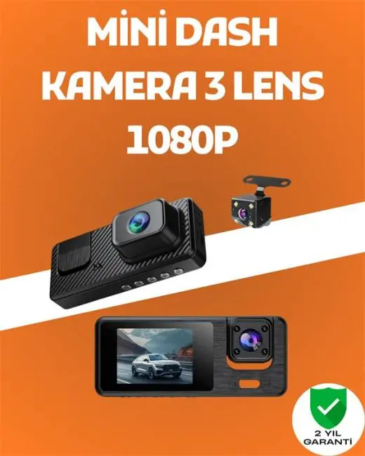 3 Kanallı Araç DVR – Ön + İç + Arka Kamera ile Tam Kapsama Yüksek Güvenlik