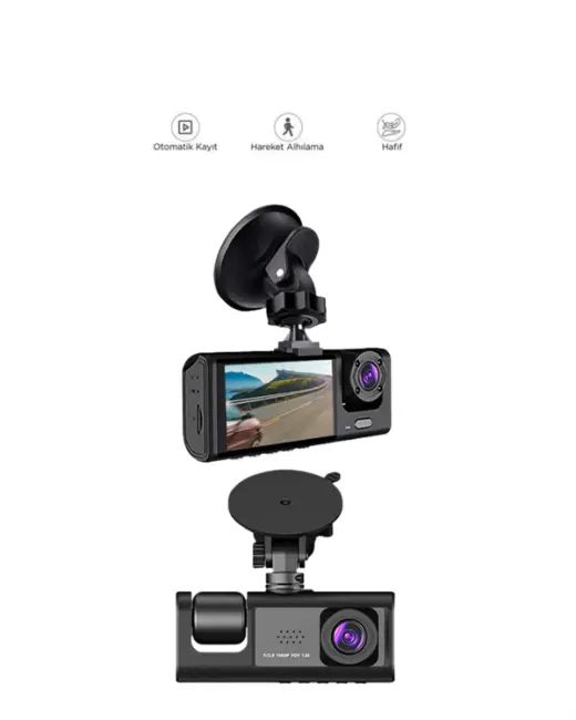 Gece Görüşlü 3'lü Araç Kamerası – Geri Görüş Destekli 170° Geniş Açı