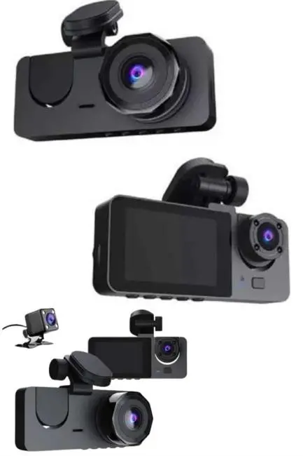 Yol Kayıt Araç Kamerası HD DVR 3 Kameralı 2.0in Ekranlı Ön İç Arka