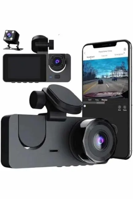 3 Kameralı 2 İnç 1080P Araç İçi Kamera Sürüş Kamerası CarPlay