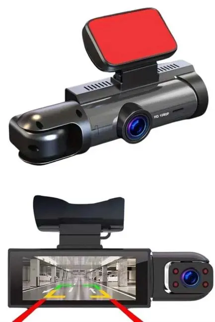 Araç Kamerası Black Box Çift Kameralı Ekranlı Full HD Sürüş Kamerası
