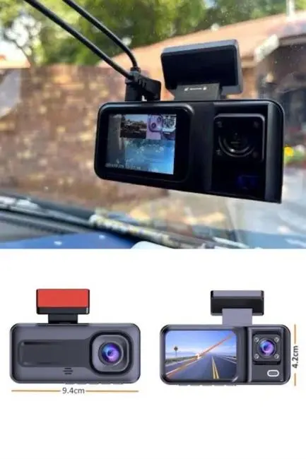 1080p Sürüş Kaydedici 2 İnç Araç Araba Ön İç Arka DVR IPS Ekran