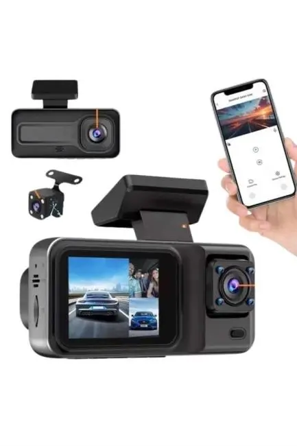 DVR Araç İçi Kamera Ön ve İç Kamera 2 İnç Ekranlı Çift Kamera