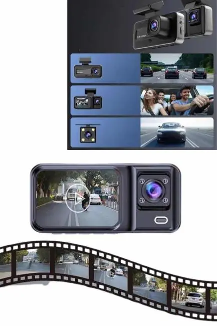 DVR Araç İçi Kamera Ön ve İç Kamera 2 İnç Ekranlı Çift Kamera