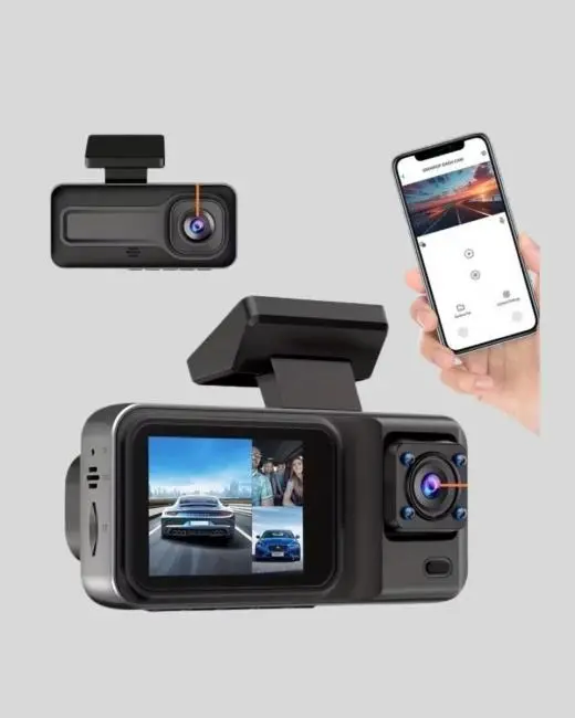 Park Modlu 3 Kameralı Araç Kayıt Cihazı 1080P Ön Kamera 2’’ Ekran