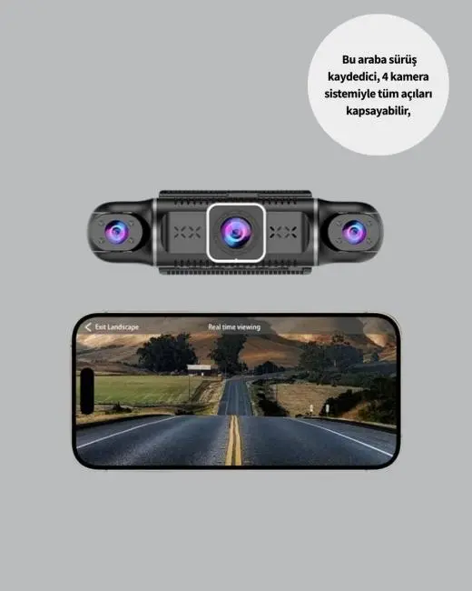 1080P 4 Kanallı Araç Kamerası GPS + WiFi + G Sensör Destekli