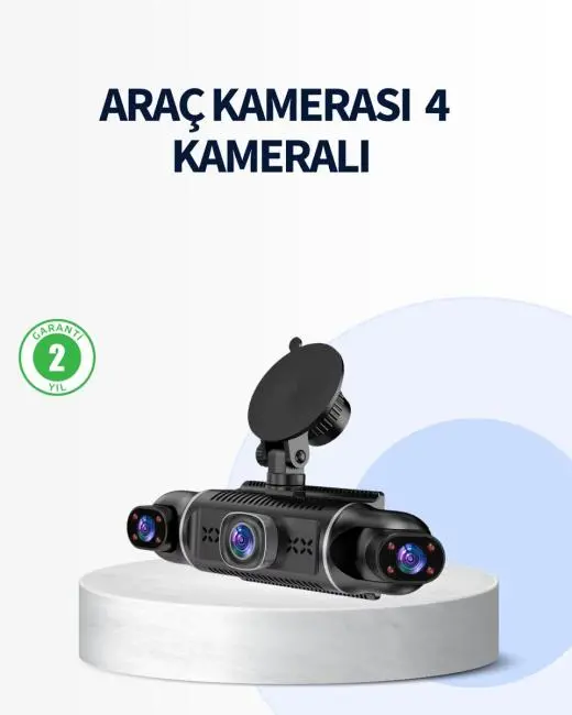 4 Kameralı Araç İçi Kamera 1080P GPS Takip WiFi Gece Görüşlü
