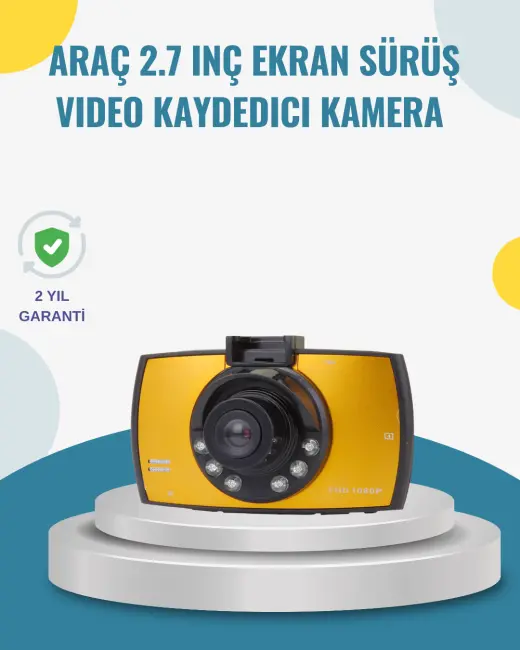 Araç İçi HD DVR Kamera G Sensor ve Hareket Algılama Özellikli