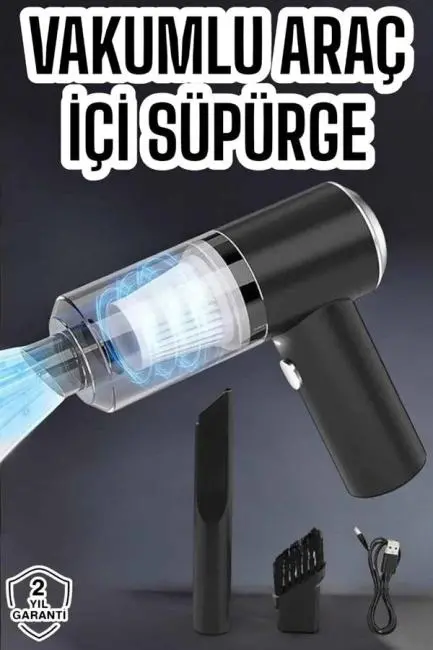 Üflemeli Güçlü Vakumlu Ev Ofis Araç Süpürgesi El Süpürgesi Şarjlı