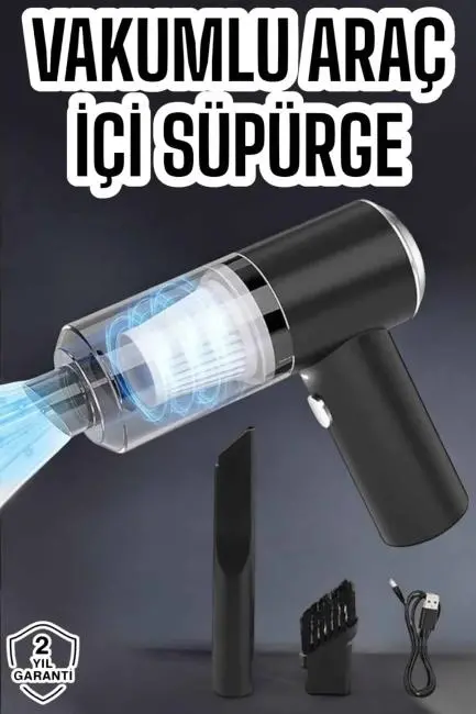 Üflemeli Güçlü Vakumlu Ev Ofis Araç Süpürgesi El Süpürgesi Şarjlı