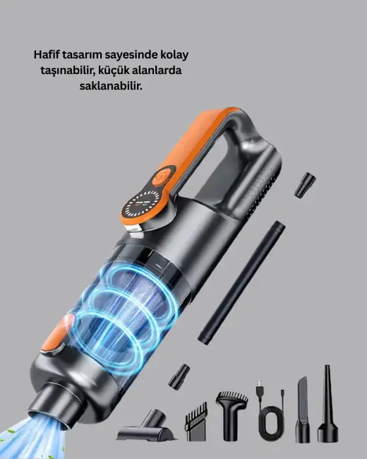 Taşınabilir Şarjlı El Süpürgesi Çok Yönlü Temizlik 5 Başlıklı Numaratör Hediyeli