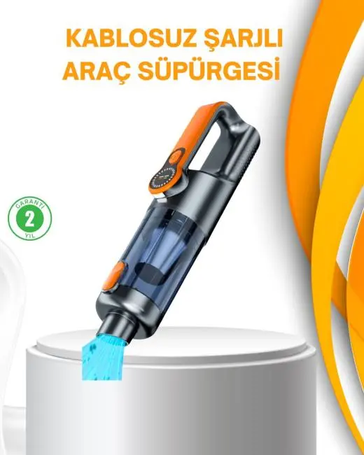 Kompakt Şarjlı El Süpürgesi Kuru ve Sıvı Temizlik 5 Aparatlı