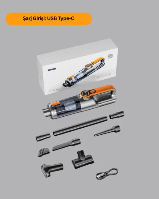 Şarjlı Kablosuz El Süpürgesi Yüksek Emiş Güçlü ve Çok Başlıklı