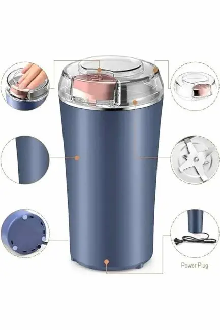 Kahve ve Baharat Öğütücü Kolay Temizlenebilir Paslanmaz Çelik Taşınabilir