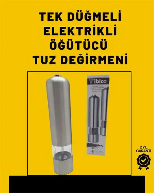 Pil İle Çalışan Elektrikli Baharat Öğütme Cihazı Ergonomik Şeffaf Gövde