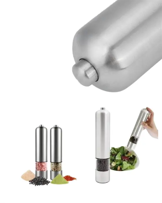 Pilli Otomatik Baharat Değirmeni Gıda Sınıfı Çelik Sessiz Öğütücü Alet
