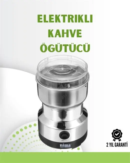 Kahve ve Baharat Değirmeni | Kompakt Hafif Hızlı Öğütme Şeffaf Kapaklı Kolay Kullanım